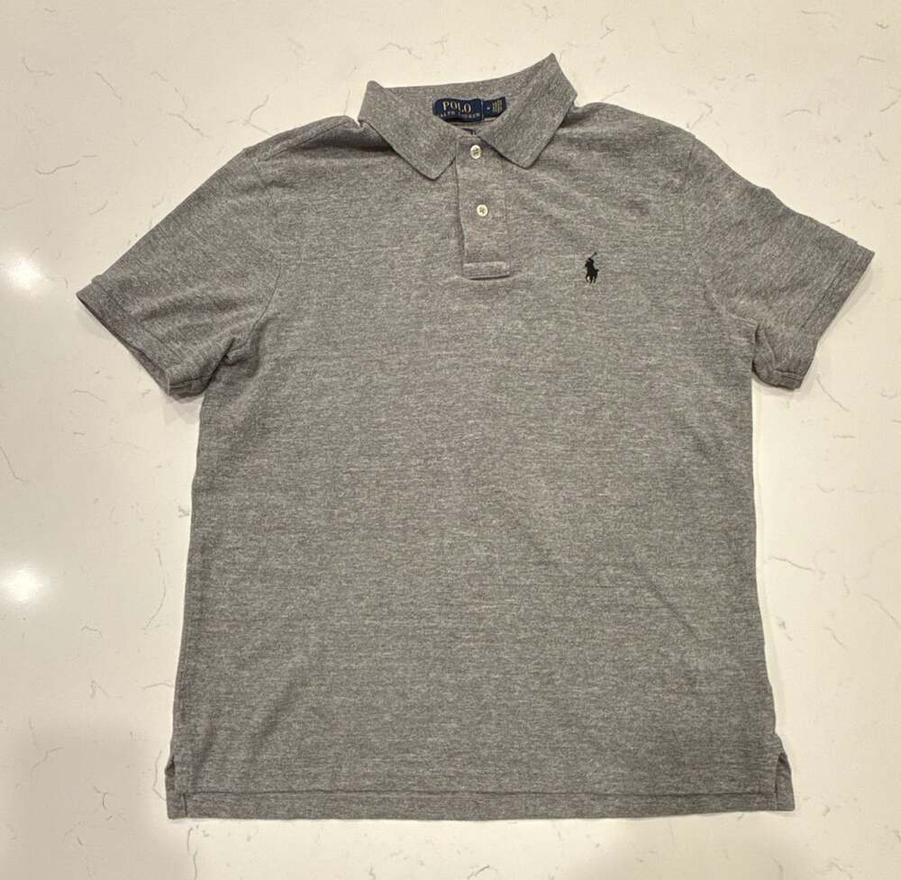 Polo Ralph Lauren Classic Fit Polo Size M Gray Cotton Short Sleeve